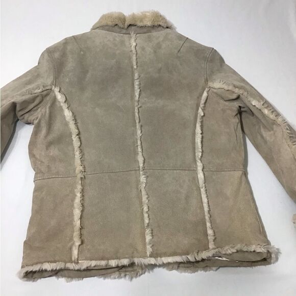 Wilsons Leather Penny Lane Style Suede Faux Fur Trim Coat Size Large - Picture 5 of 14